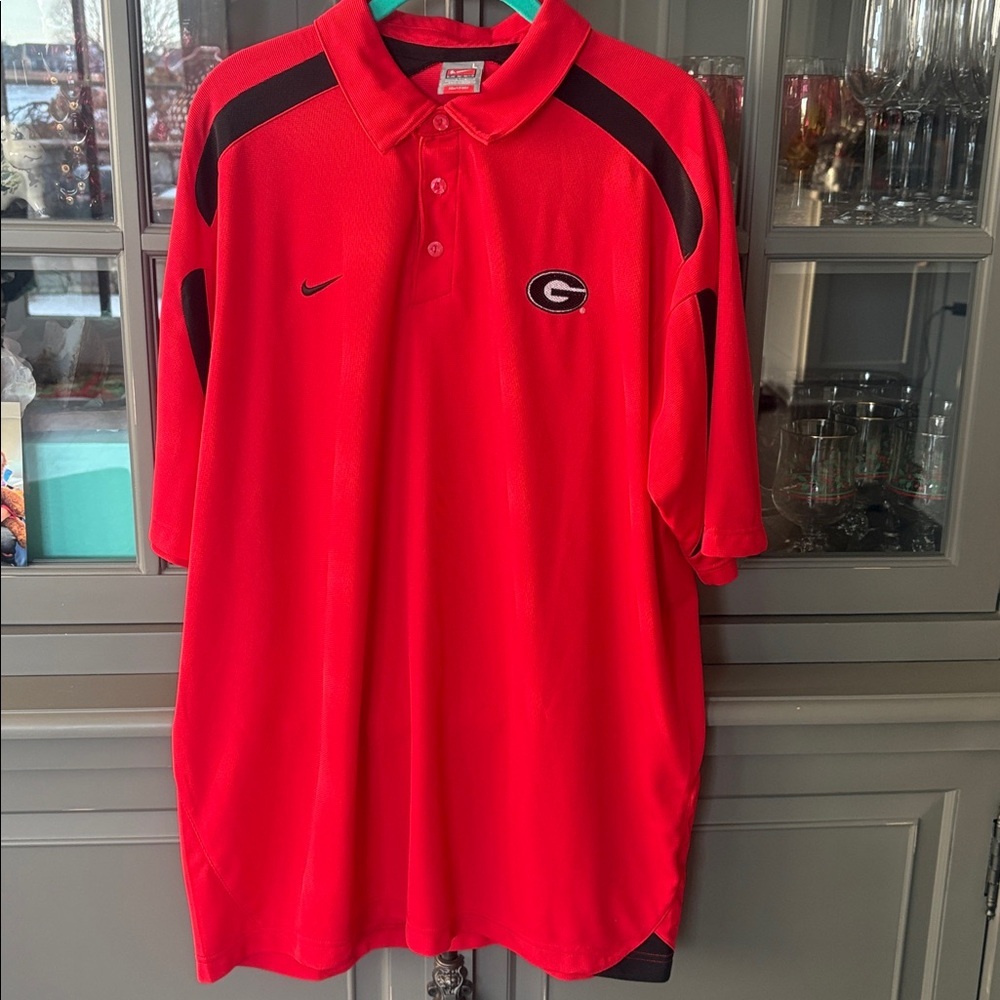 NIKE Georgia Bulldogs Red and Black University of Georgia golf polo